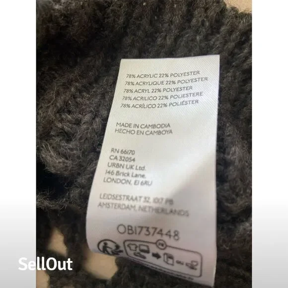 Urban Outfitters Women's Open-Knit Pullover Sweater Gray Size M Standard - Picture 3 of 4